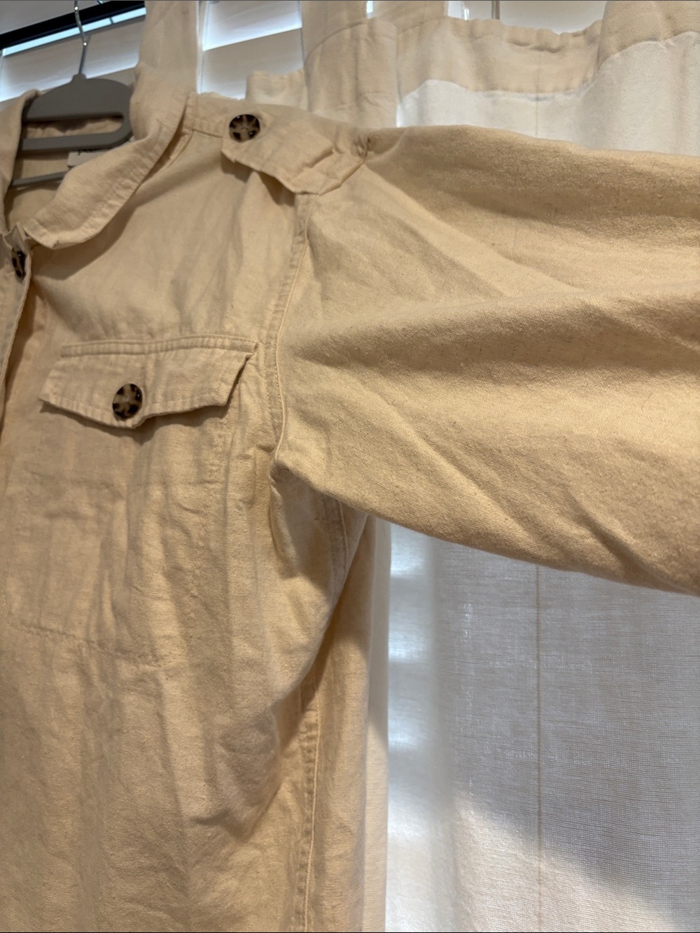 Peck&Peck Cream White Linen Cotton Blend Cropped Jacket Women’s Size Small - Picture 5 of 12